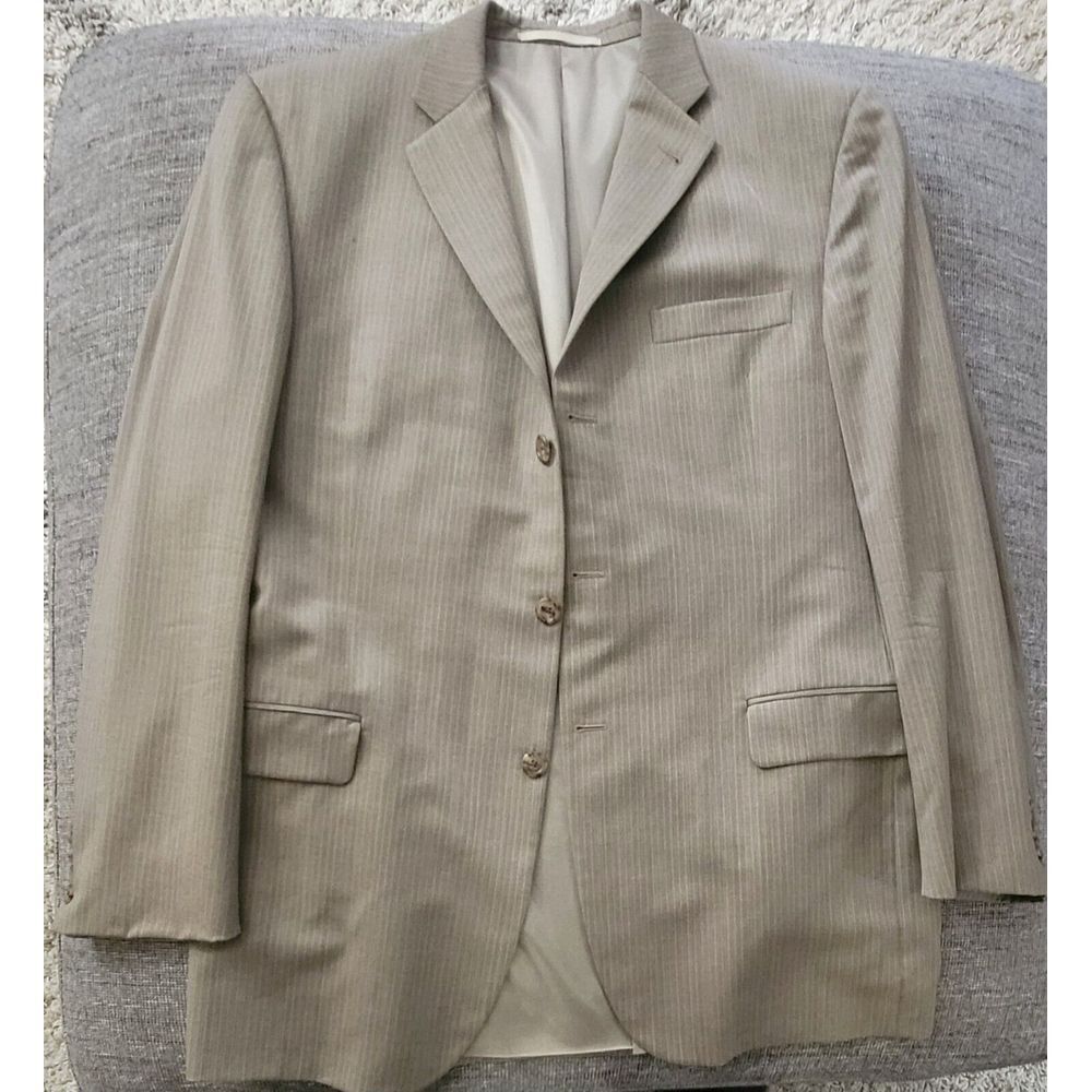 Burberry Tan Pinstripe Suit